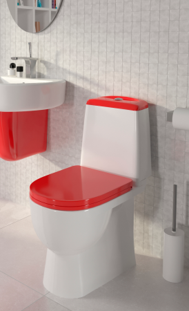 Унитаз Sanita Luxe Best Luxe SL DM Red BSTSLCC07110522 Белый/ с бачком и красным сиденьем Микролифт